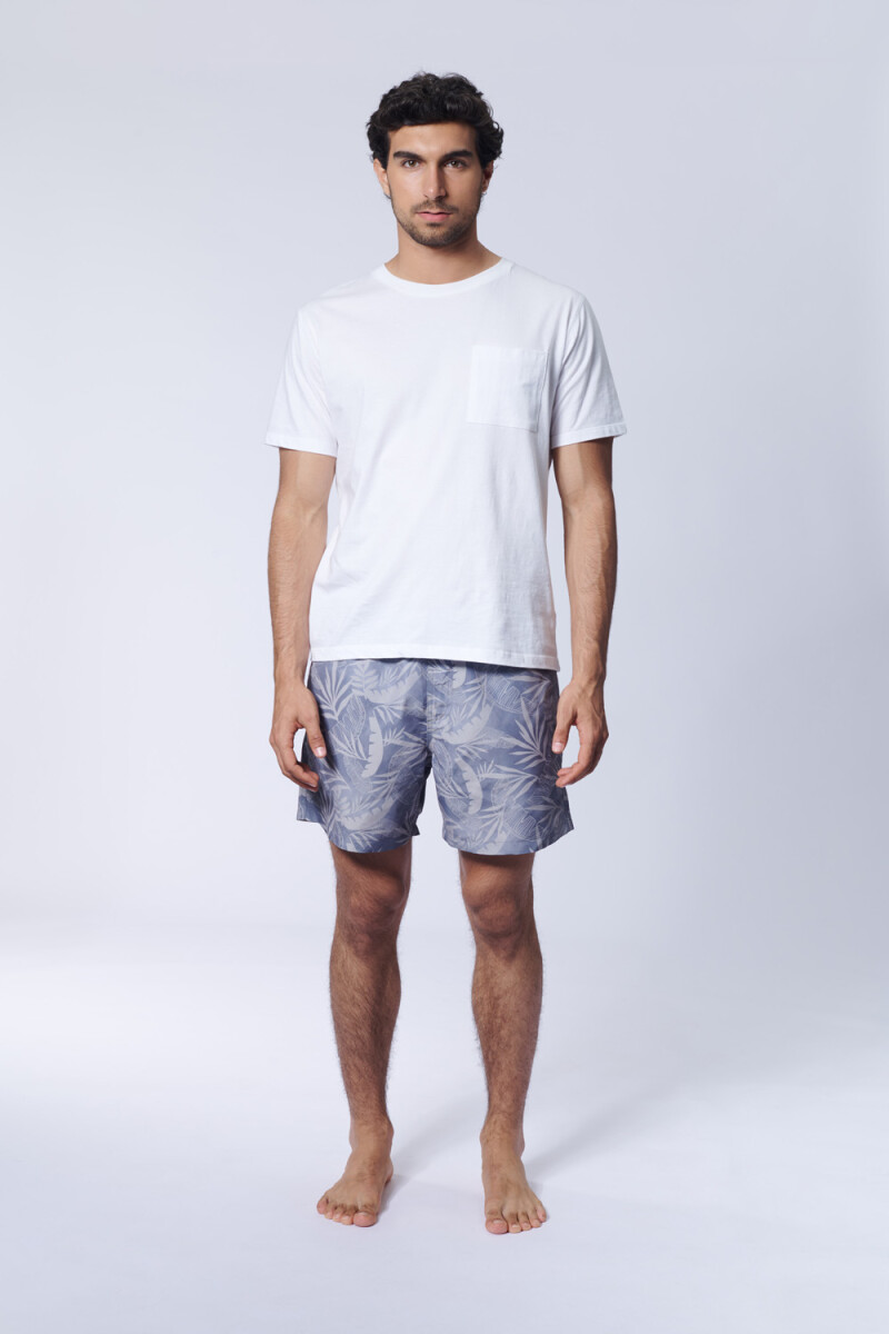 Short de baño - Estampa Tropical Gris 