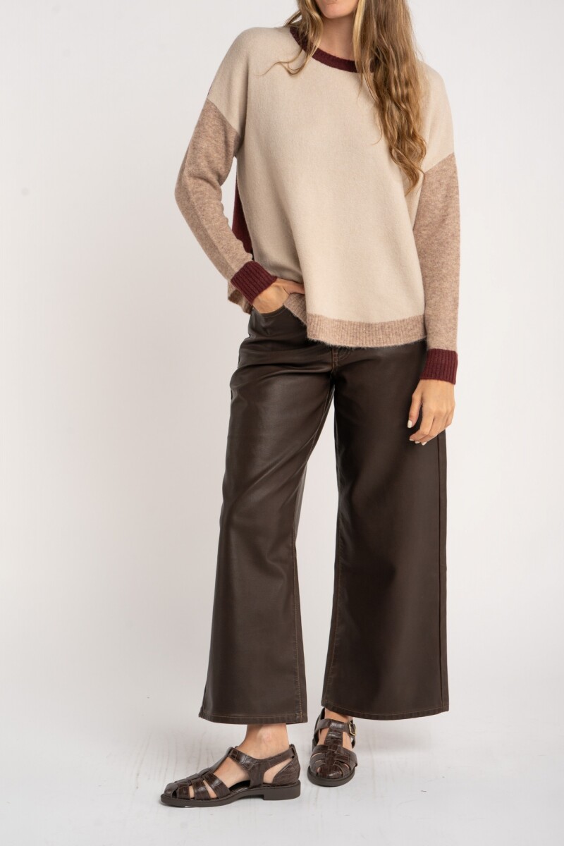 Sweater Color Block Bordeaux