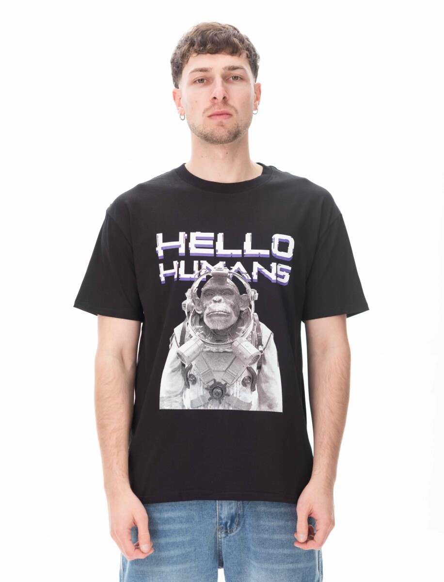 Remera Hello - Negro 