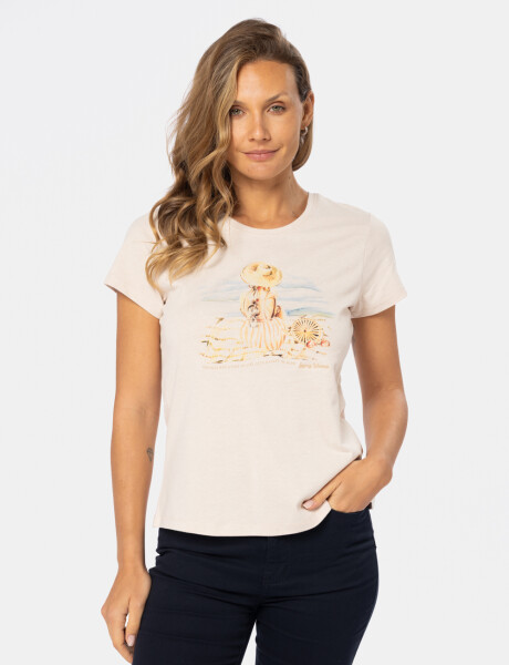 REMERA ESTAMPADA Beige
