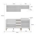 KIT DE COCINA MODELO MARGARIDA 4 MÓDULOS COLOR BLANCO Kit De Cocina Modelo Margarida 4 Módulos Color Blanco