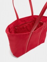 Bolso Shopper De Nylon Con Colgante rojo