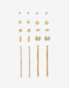 Aros Sets Metal Set De Aros Mariposa - Dorado Oro Cepillado Mate