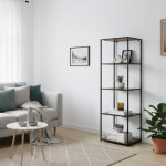 ESTANTERIA 5 NIVELES 45X30X150CM MADERA Y METAL ESTANTERIA 5 NIVELES 45X30X150CM MADERA Y METAL