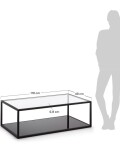 Mesa de centro Blackhill 110 x 60 cm cristal y acero acabado negro