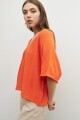Sweater oversized escote V naranja