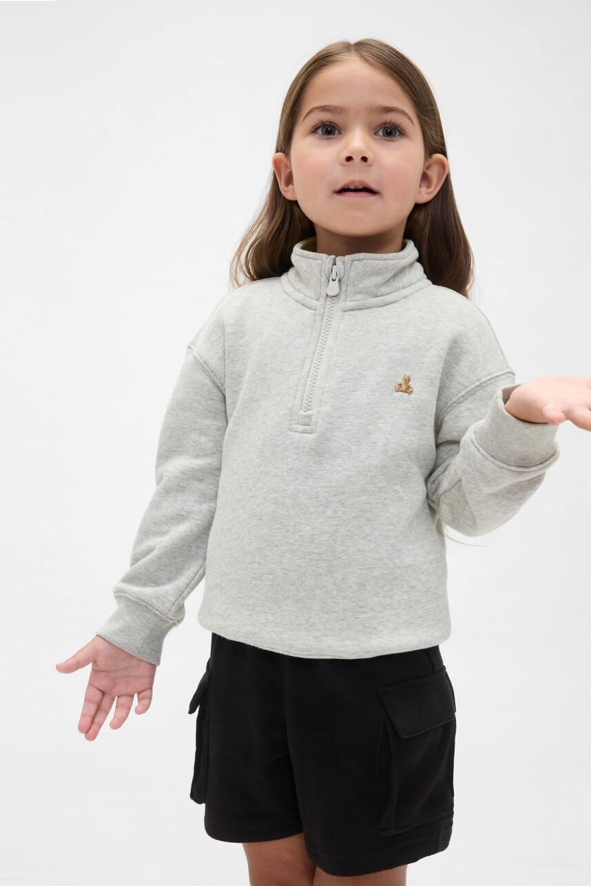 Buzo Deportivo Medio Cierre Toddler Niño Light Heather Grey B08