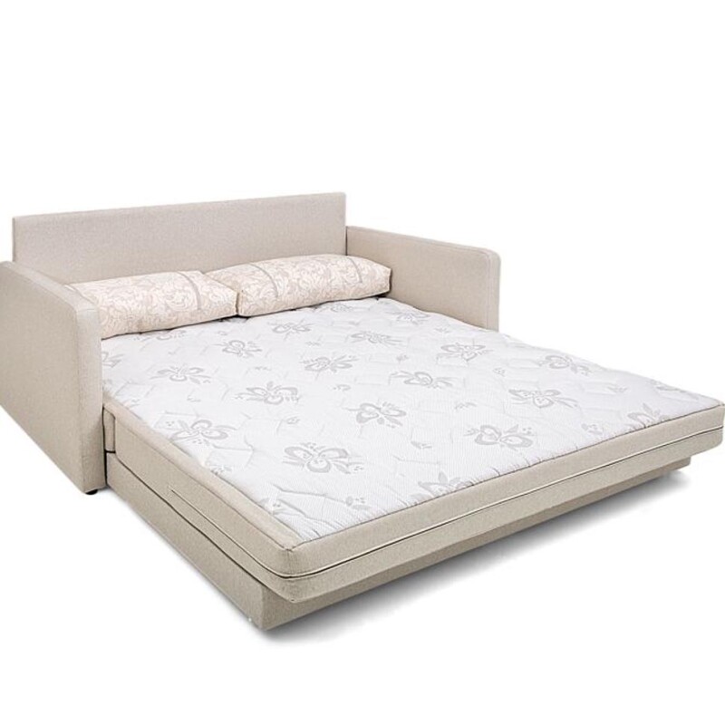 SOFA CAMA 146 MTS - PARRILLA EXTENSIBLE - TELA BEIGE - ALMOHADON TRAMADO SOFA CAMA 146 MTS - PARRILLA EXTENSIBLE - TELA BEIGE - ALMOHADON TRAMADO