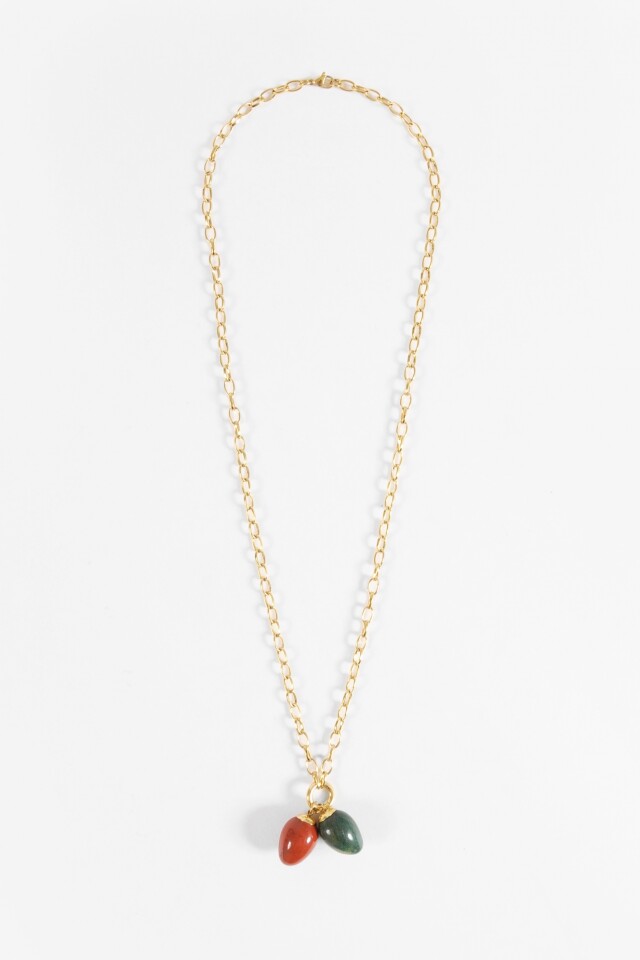 Collar de acero con piedras dorado