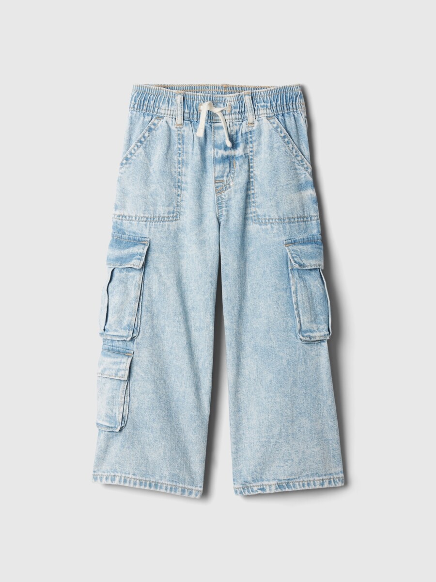 Jean Bbaggy Cargo Toddler Niña - Light Wash 