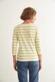 Remera rayada cuello Bote verde manzana