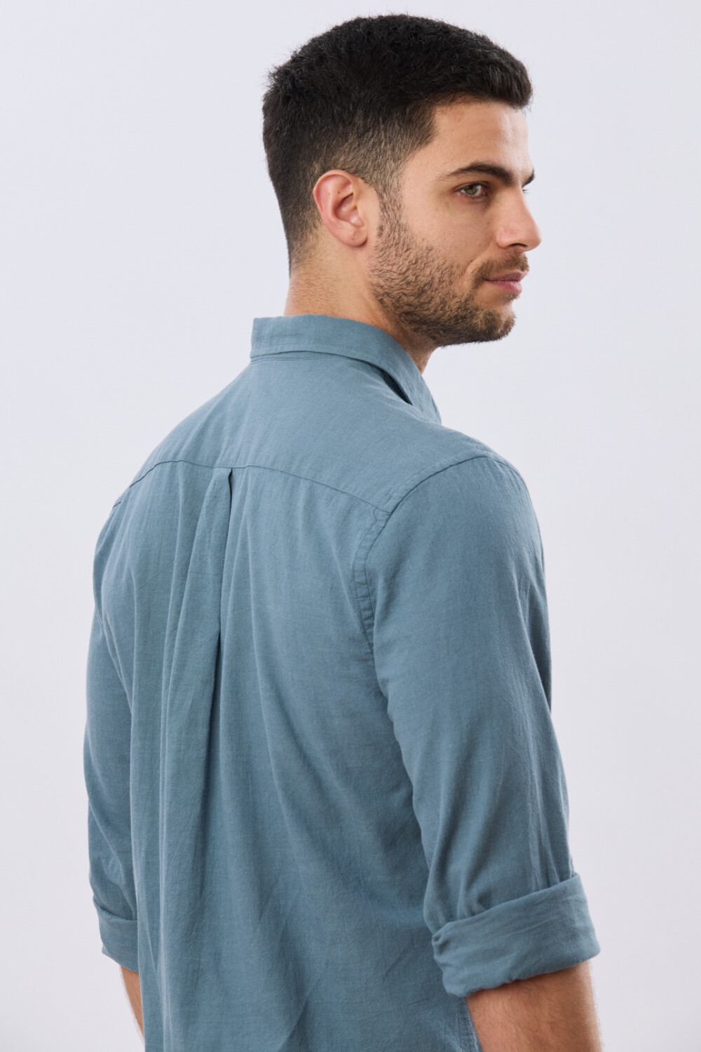 CAMISA LISA DE LINO Piedra