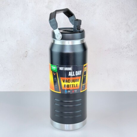 Botella Térmica de Acero Inoxidable con Manija 1200ML | Negra Botella Térmica de Acero Inoxidable con Manija 1200ML | Negra