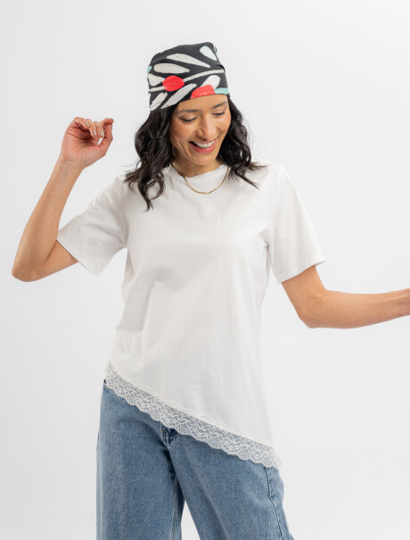T-shirt con encaje Luma blanco
