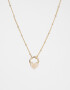 Cadena Corta con Dije Con perlas Collar Con Dije De Corazón - Dorado