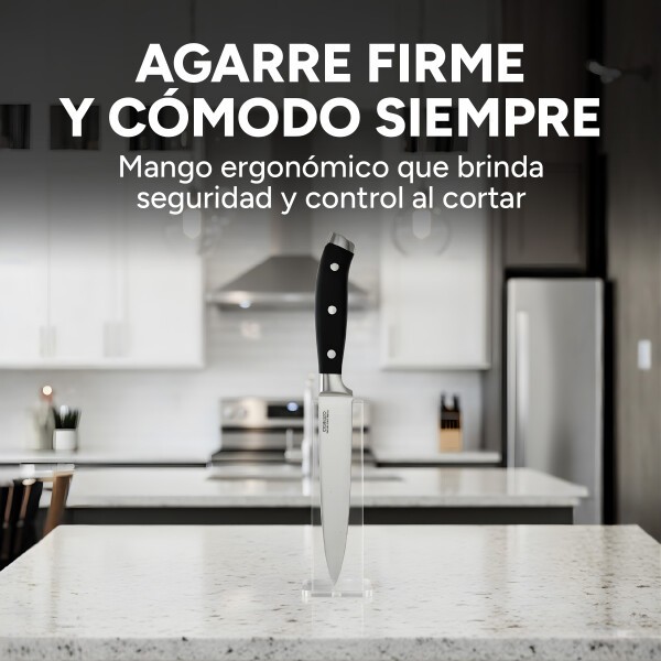 Cuchillo De Cocina Premium Carne Acero Inoxidable Resistente Color Negro