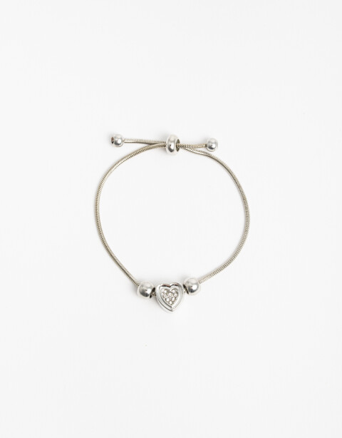 Pulseras Flexibles Metal Pulsera Flexible Dijes - Plateado Rodio