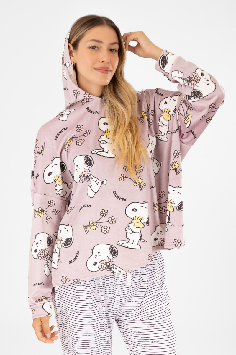 Snuggle snoopy velour Rosado