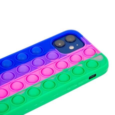 Estuche Funda Pop It De Silicona Iphone 12 Azul Y Verde