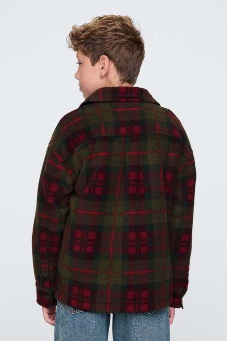 Buzo Medio Cierre Niño Green Red Plaid