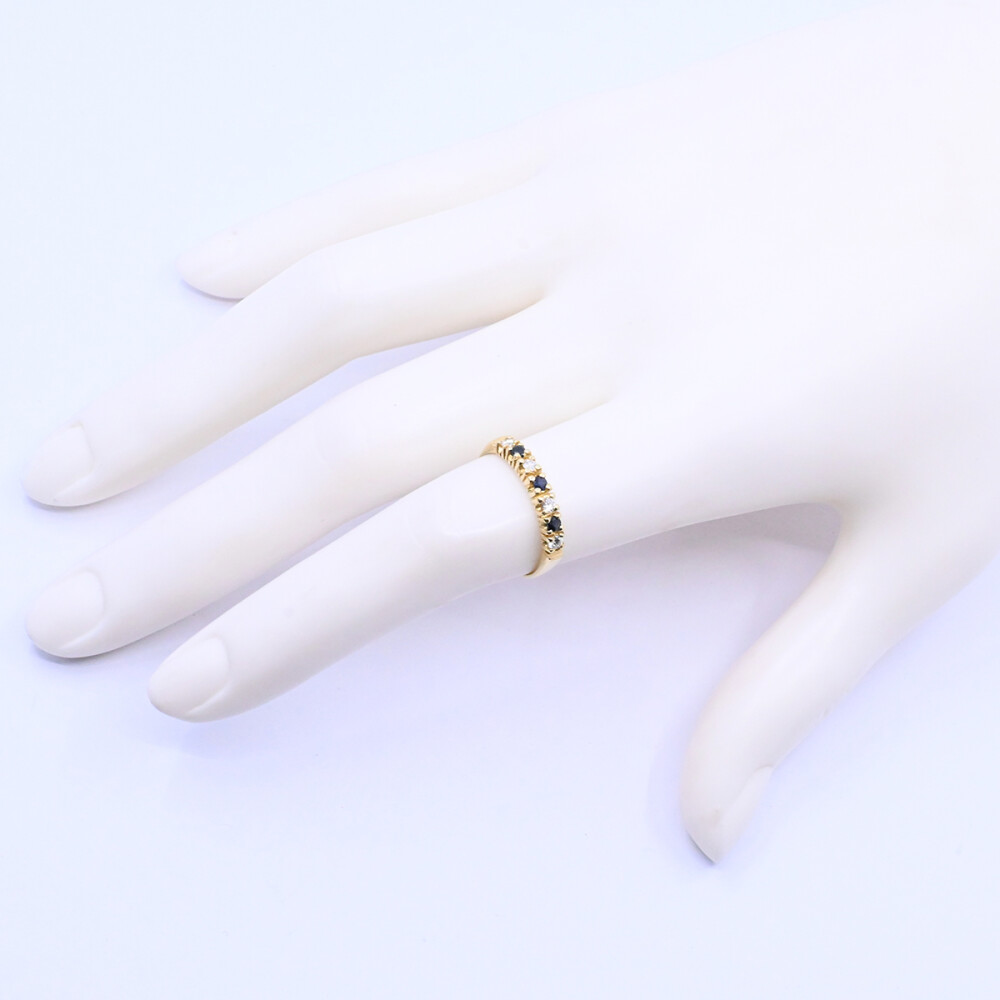 Anillo oro 18k con brillantes y zafiros. Anillo oro 18k con brillantes y zafiros.
