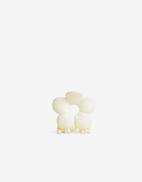 Broche Flores Broche Acrílico Flor - Blanco Crudo