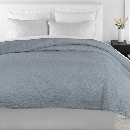 Colcha H&K - Portugal Queen - 240x260cm Azul Piedra