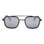 Lentes de sol De Acero Inoxidable Ejecutivo Flap Espejado/Negro