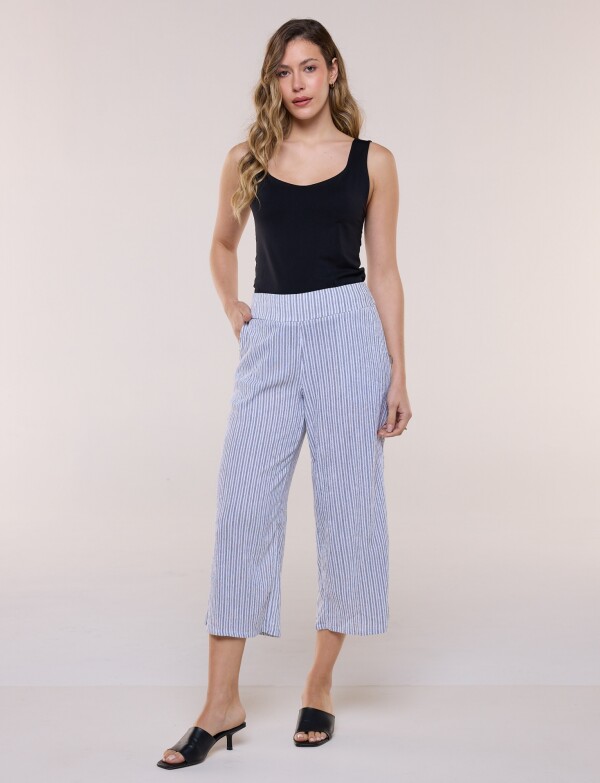Pantalon Crop Lineas BLANCO/NEGRO