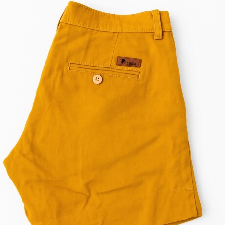 Short dama de lino mostaza