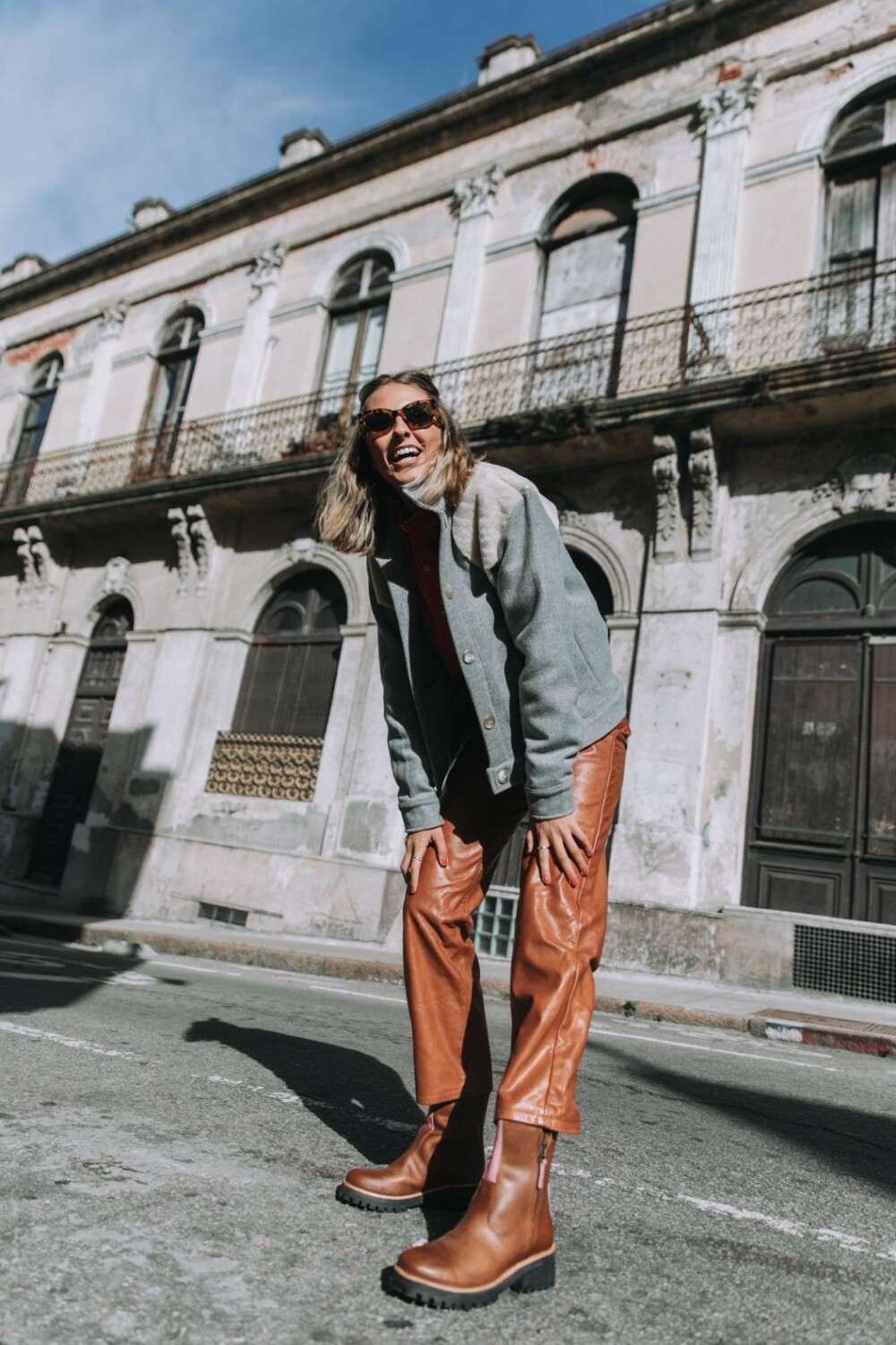 Leather Jeans Crawford Camel