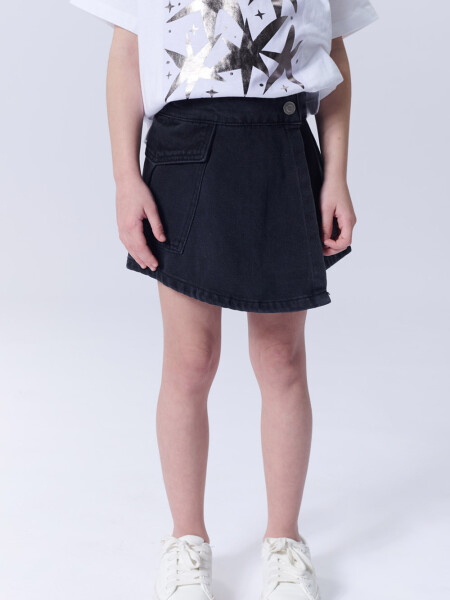 Pollera corta jean Gris Oscuro