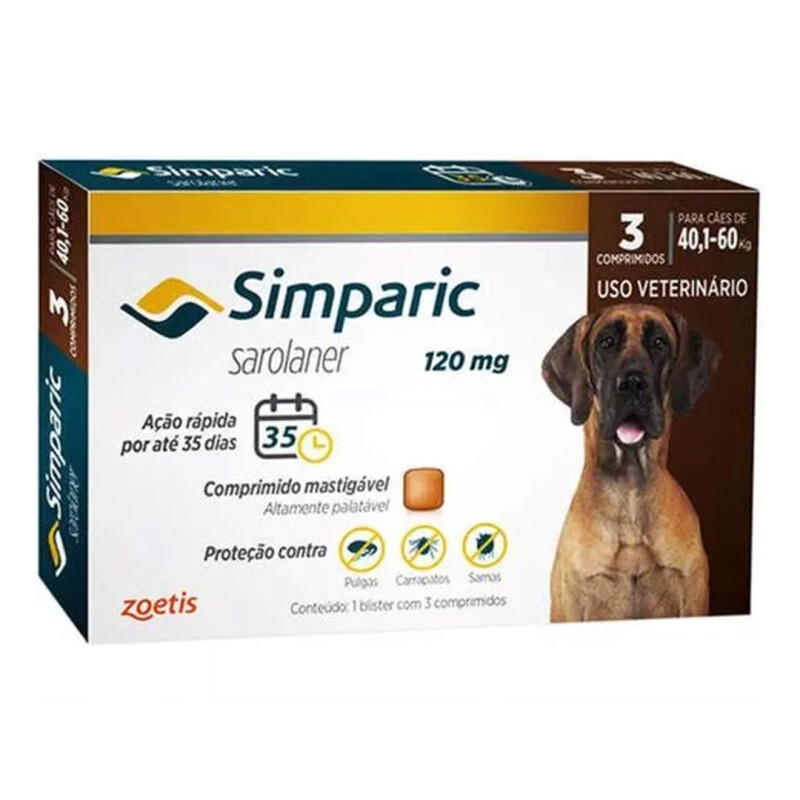 Simparica Caja 3 comprimidos 40 a 60 kgs