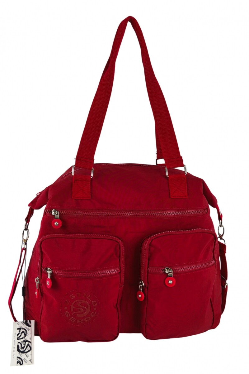 Bolso grande con bolsillos Bolso grande con bolsillos rojo