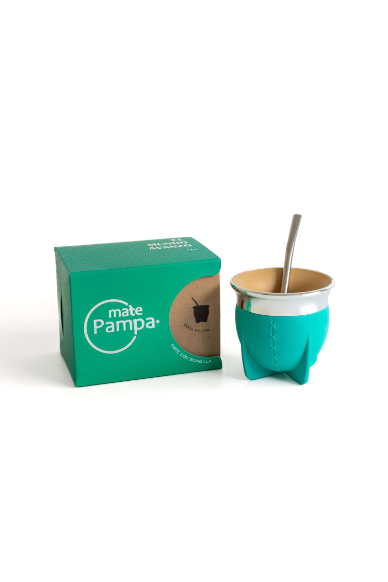 MATE PAMPA MATE TRADICIONAL BOCA ABIERTA TURQUESA
