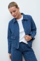 Chaqueta de jean texturada jean medio