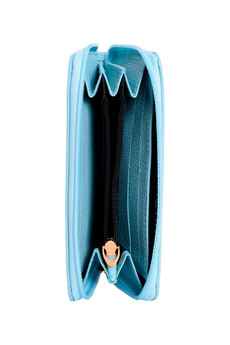 BILLETERA CUERO LARGA CELESTE BILLETERA CUERO LARGA CELESTE