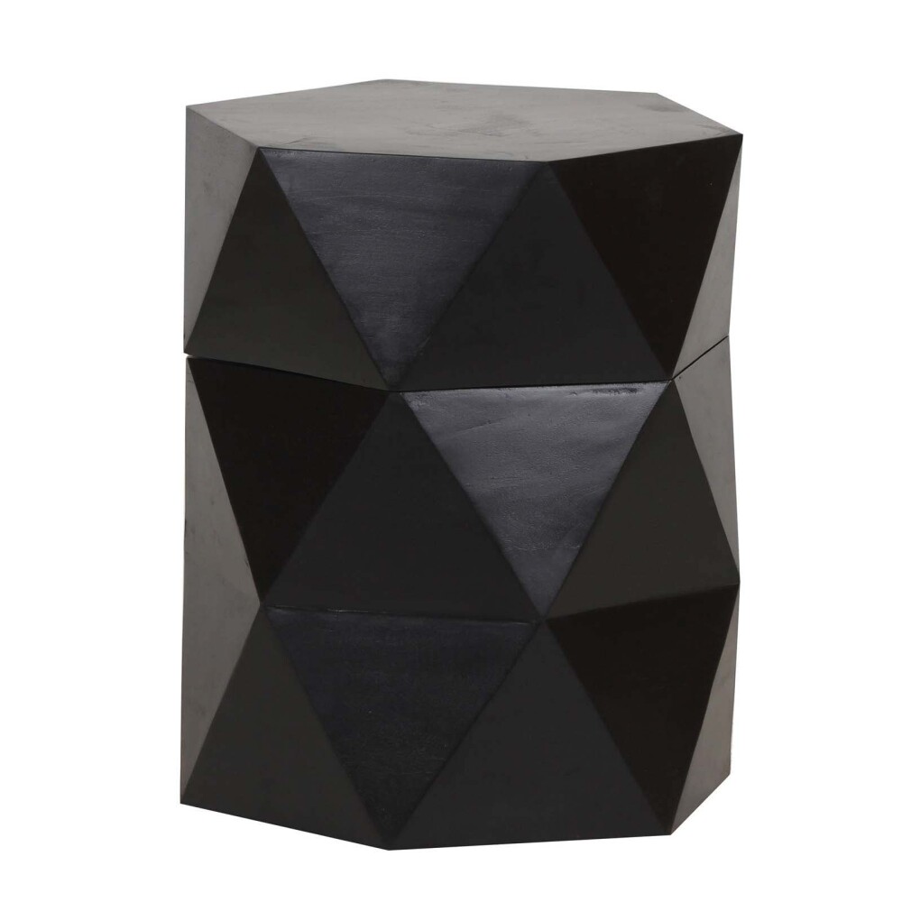 MESA AUXILIAR DE LIVING MADERA NEGRO POLIEDRO