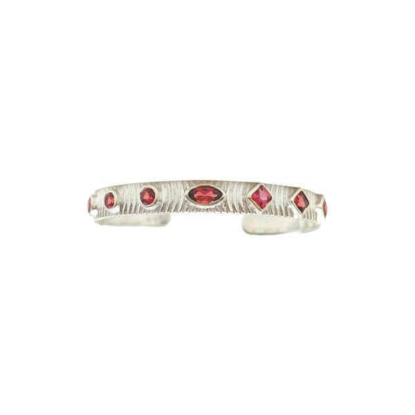 Brazalete Pune-Plata 925 rodinada-Piedra Granate-BR2021 conpiedra