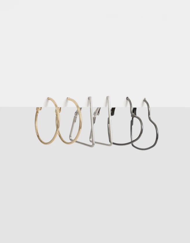 Aros Argollas Set Mix plating Set De Argollas - Combinacion Tricolor
