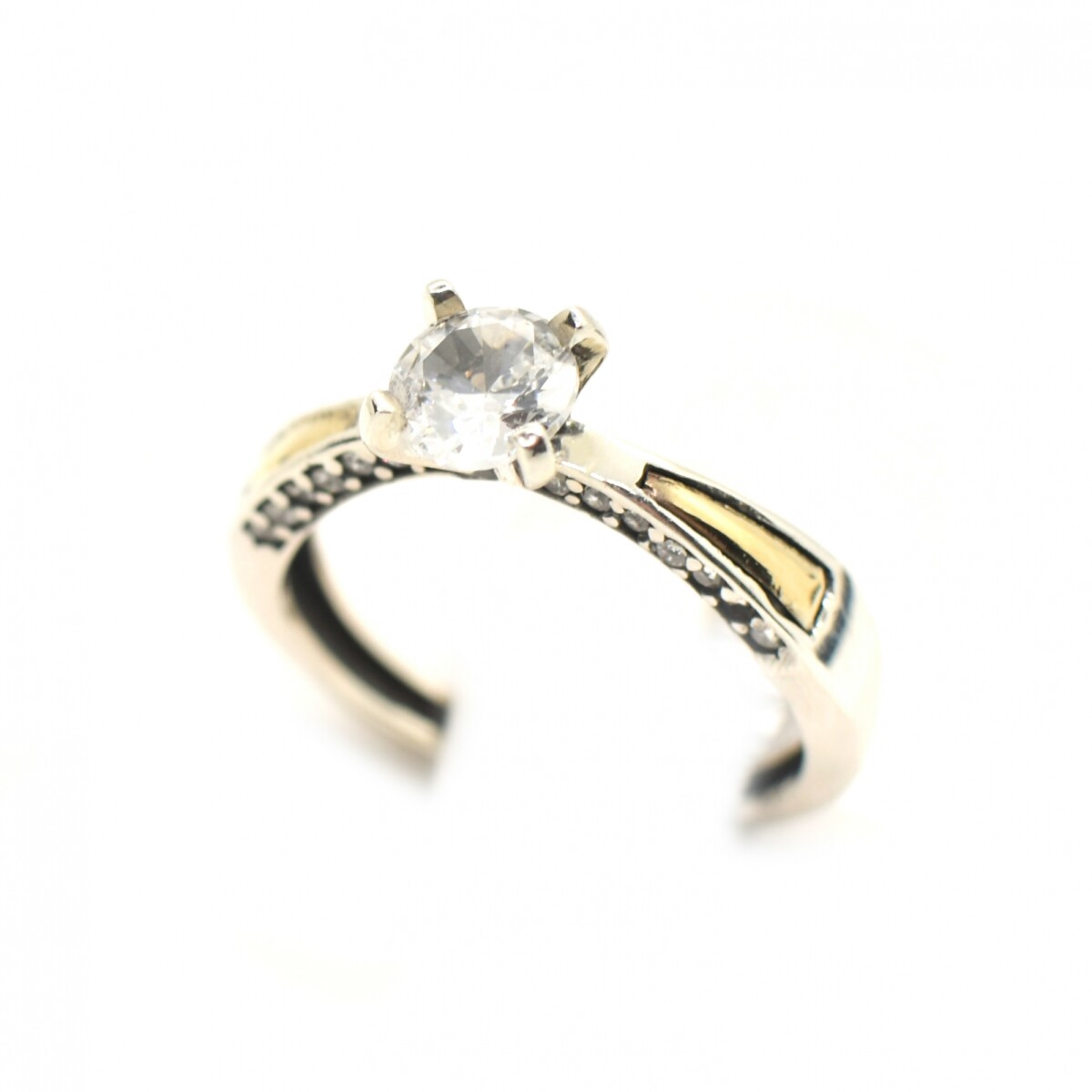 Anillo en Oro y Plata 925 con Zirconias 