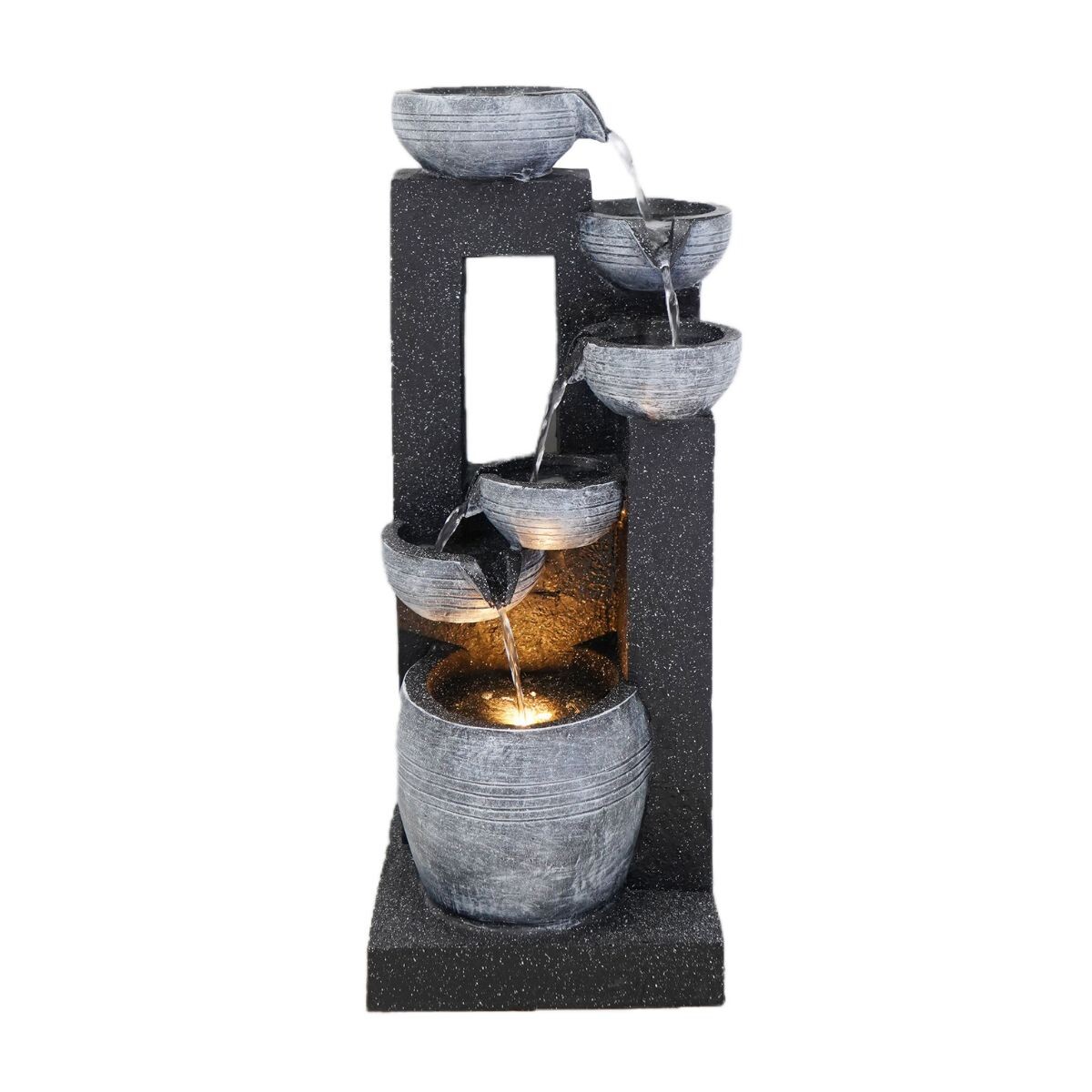 Fuente de agua 6 jarrones con luz 