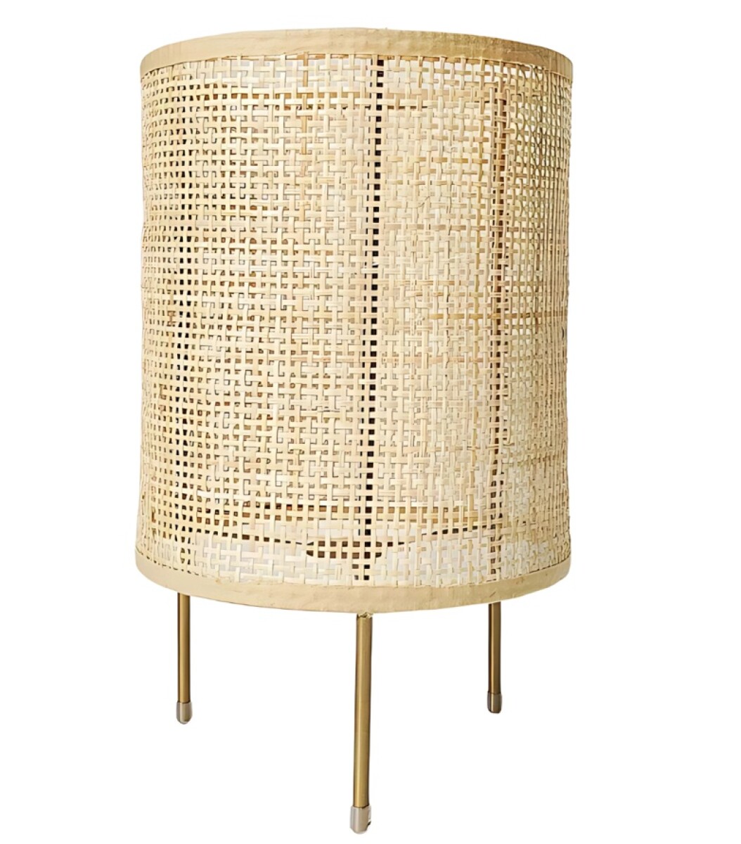 Lámpara Portátil De Escritorio Rattan Praga - Beige 