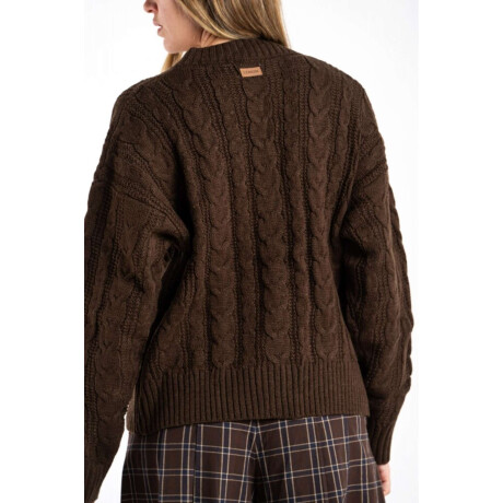 Cardigan Texturado Lana Chocolate