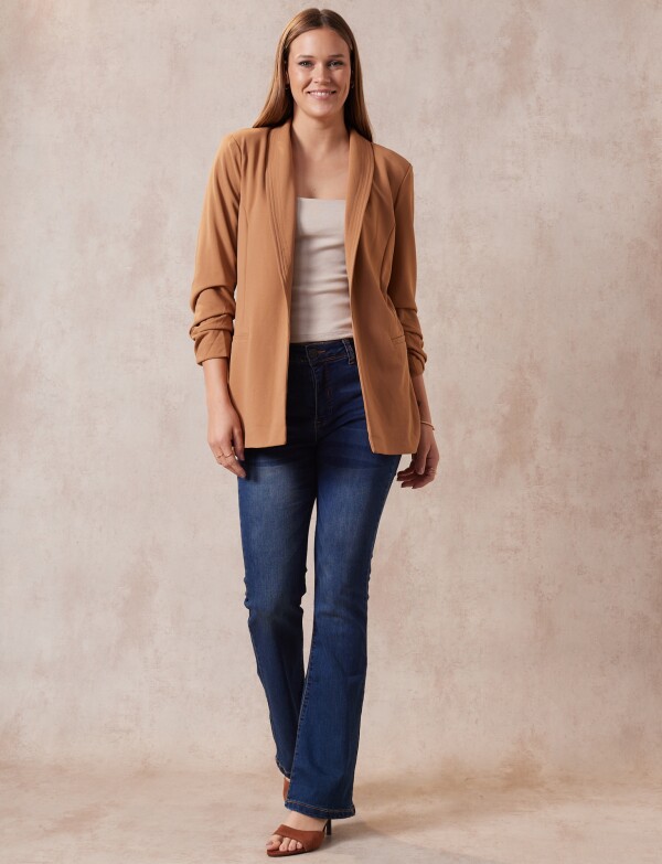 Blazer Manga Frunce TOSTADO