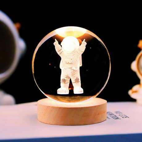 Lámpara Veladora Con Esfera De Vidrio Astronauta