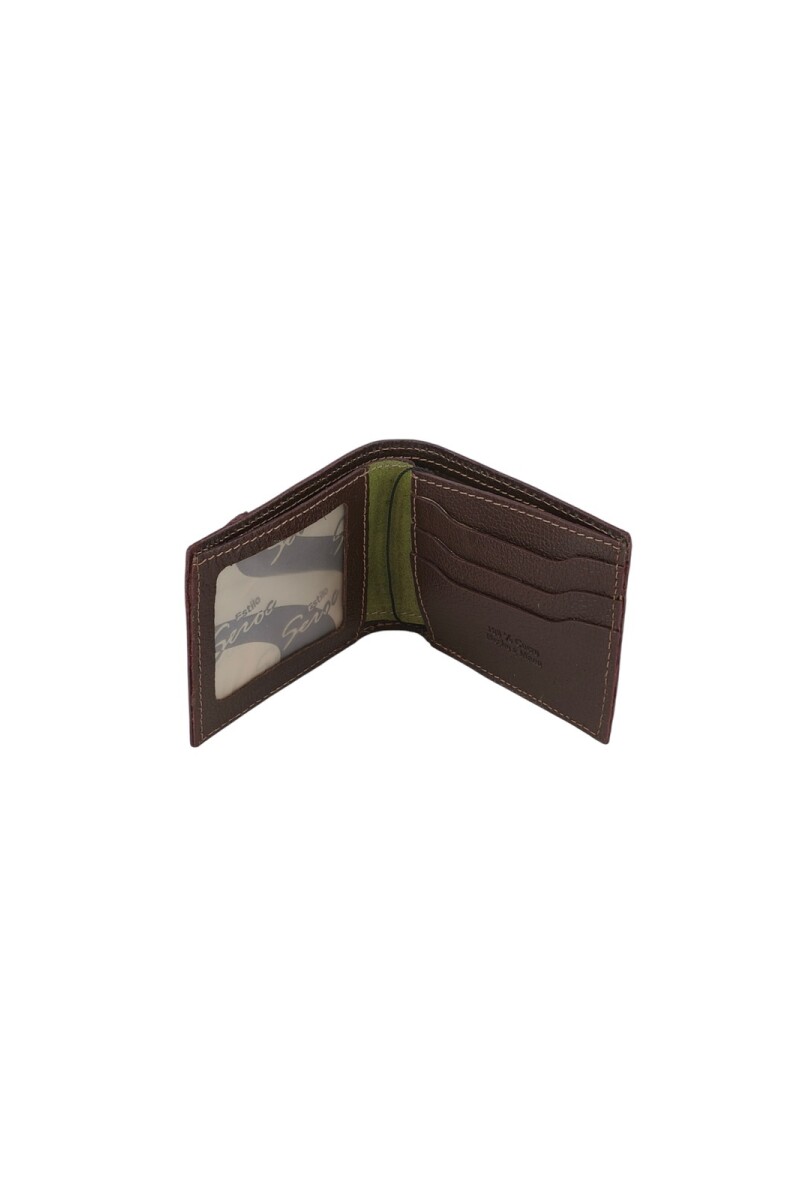 Billetera al corte con visor y tarjetero verde