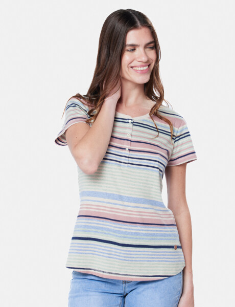 REMERA RAYADA Beige