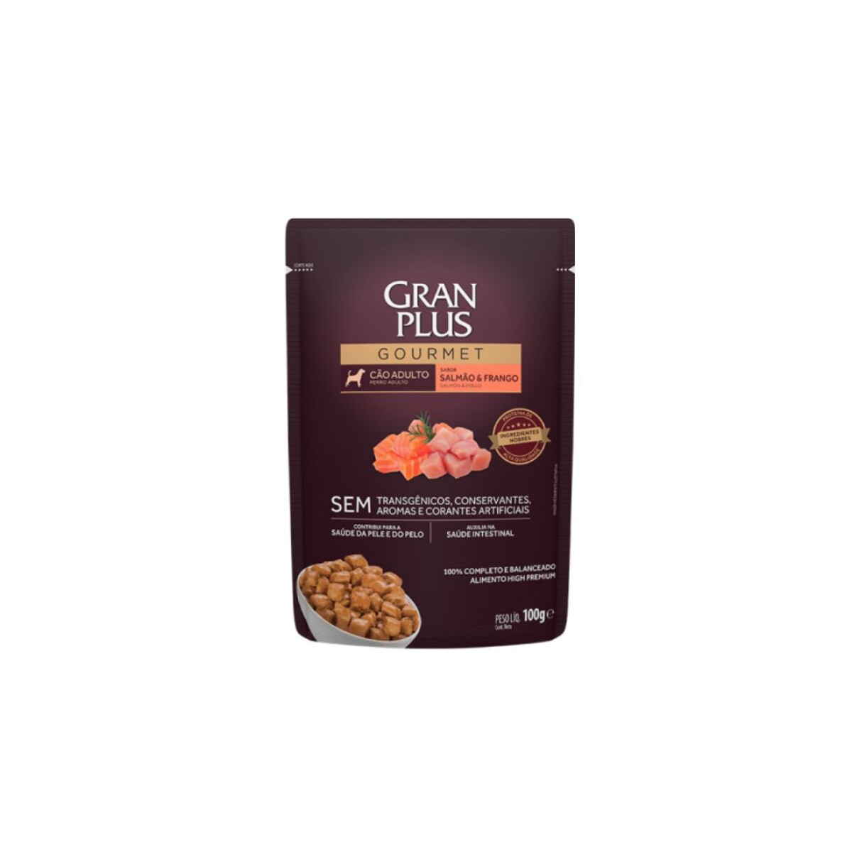 GRANPLUS GOURMET SACHET PERRO SALMÓN Y POLLO 100GR 