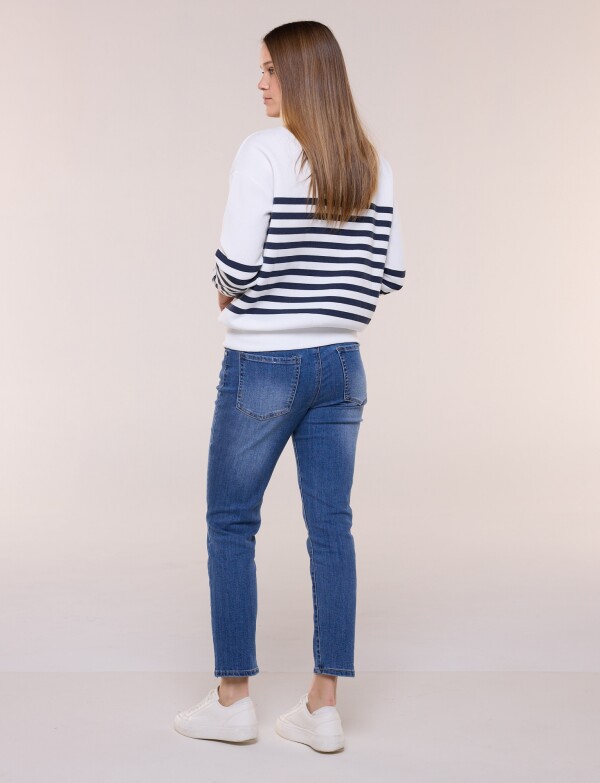 Buzo Zip Marinero BLANCO/AZUL